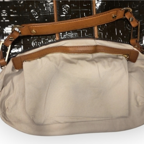 Tory Burch Embossed Patent Leather Shoulder Bag Brown - Picture 6 of 11